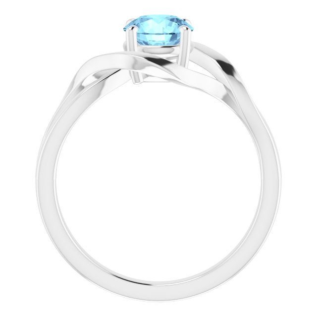 Round Natural Aquamarine Ring