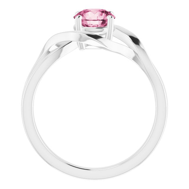 Round Natural Pink Tourmaline Ring