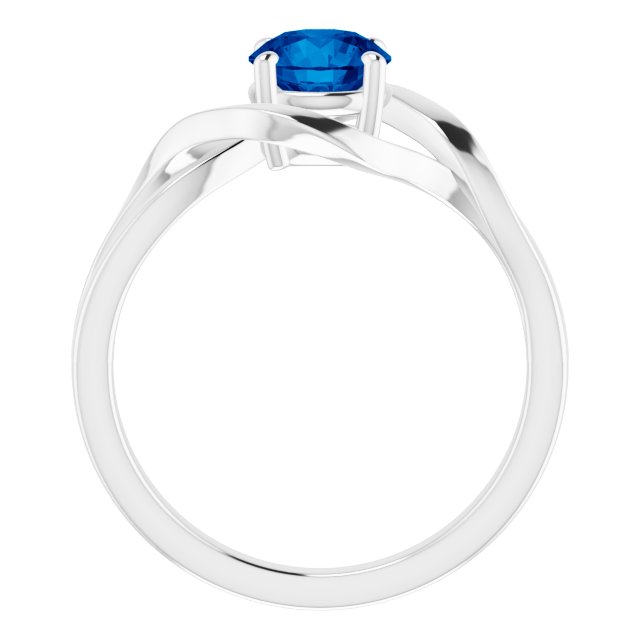 Round Lab-Grown Blue Sapphire Ring