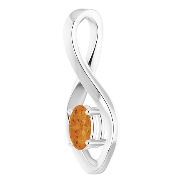6x4mm Oval Natural Citrine Pendant