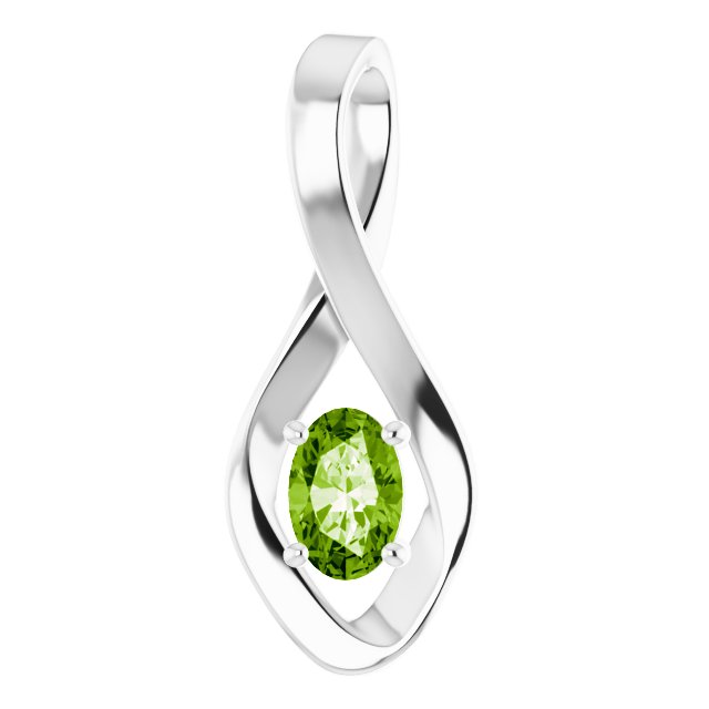 6x4mm Oval Natural Peridot Pendant