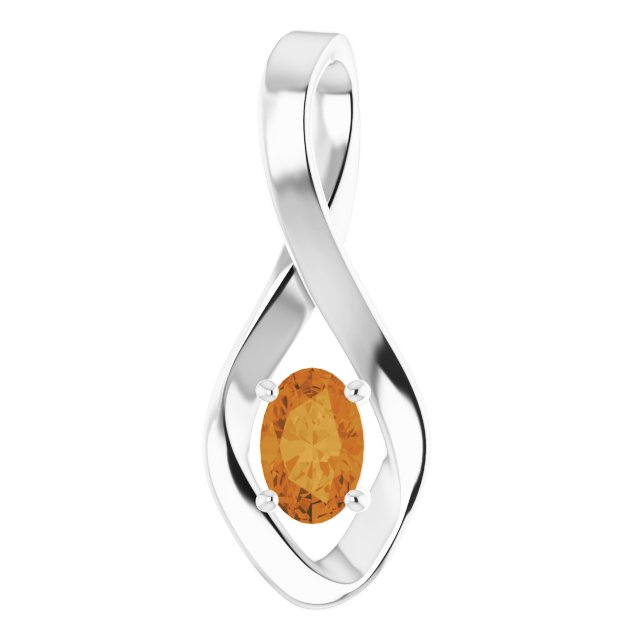 6x4mm Oval Natural Citrine Pendant
