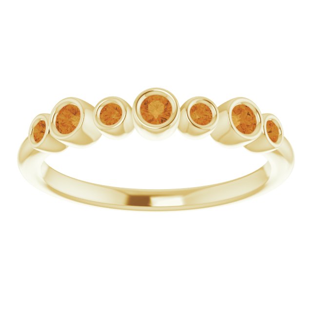 Round Natural Citrine Bezel-Set Ring