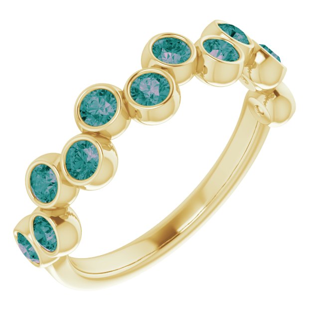 Round Natural Alexandrite Bezel-Set Ring