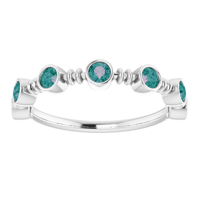 Round Lab-Grown Alexandrite Bezel-Set Ring