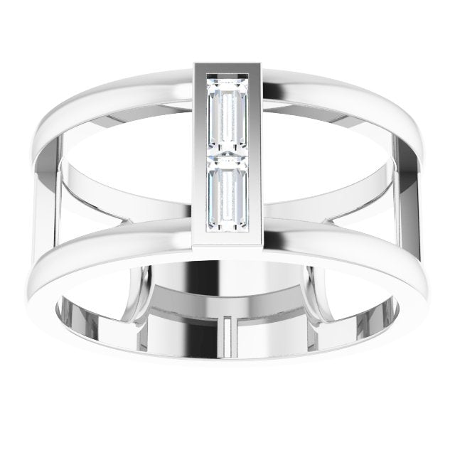 Straight baguette 1/4 CTW Natural Diamond Baguette Ring