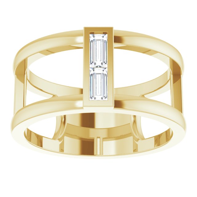 Straight baguette 1/4 CTW Natural Diamond Baguette Ring