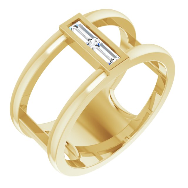 Straight baguette 1/4 CTW Natural Diamond Baguette Ring