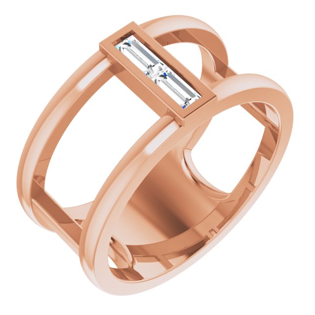 Straight baguette 1/4 CTW Natural Diamond Baguette Ring