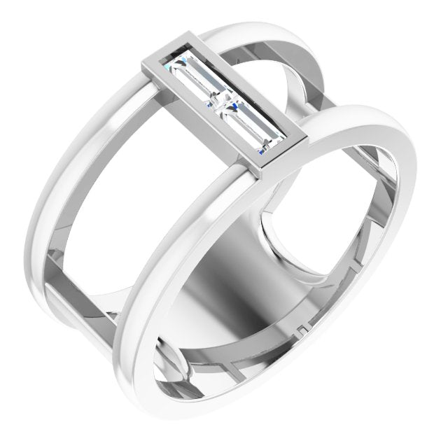 Straight baguette 1/4 CTW Natural Diamond Baguette Ring