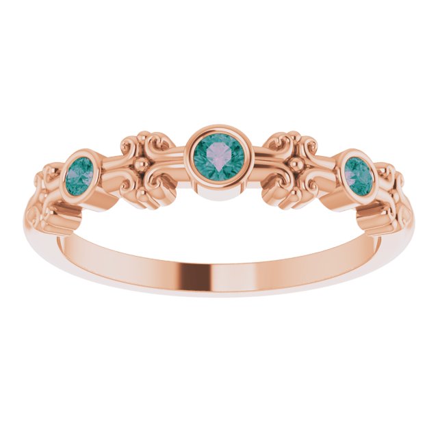Round Natural Alexandrite Bezel-Set Ring
