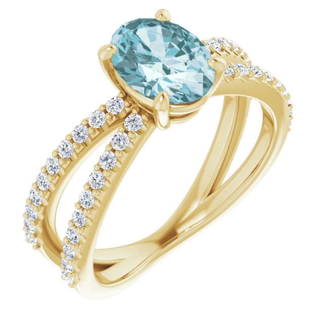 Oval Natural Sky Blue Topaz & 1/3 CTW Natural Diamond Ring