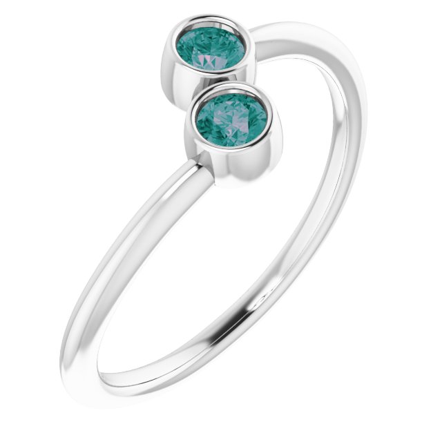 Round Lab-Grown Alexandrite Two-Stone Ring