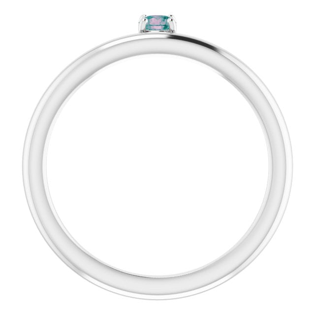 Round Lab-Grown Alexandrite Stackable Ring