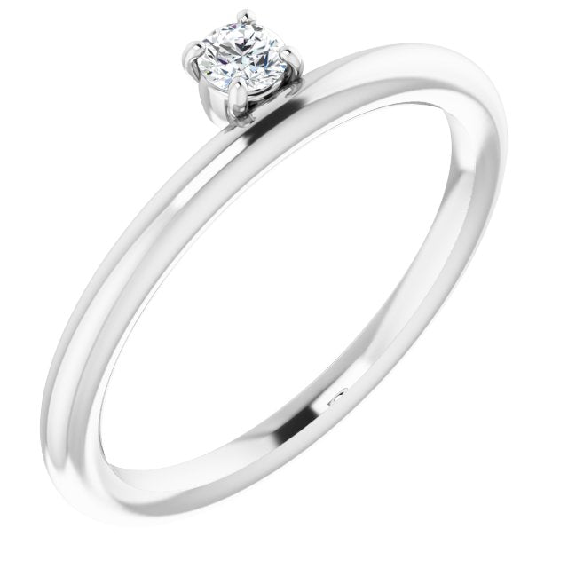 Round 1/10 CT Lab-Grown Diamond Stackable Ring