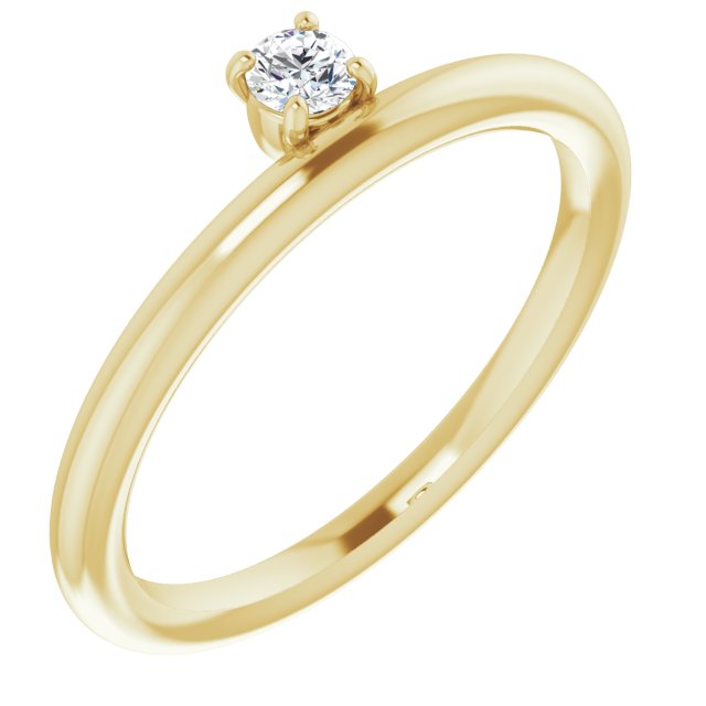 Round 1/10 CT Lab-Grown Diamond Stackable Ring