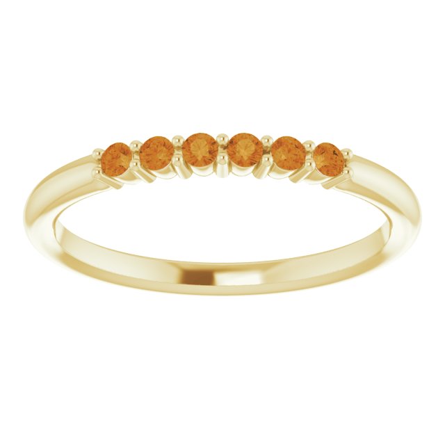 Round Natural Citrine Stackable Ring