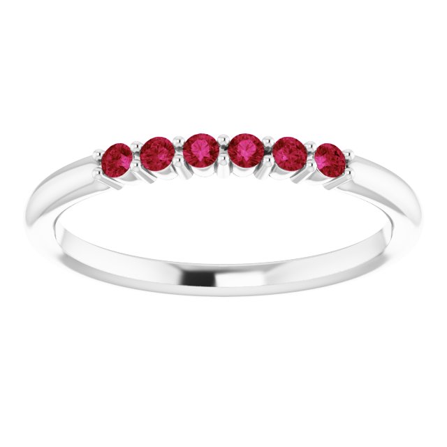 Round Natural Ruby Stackable Ring