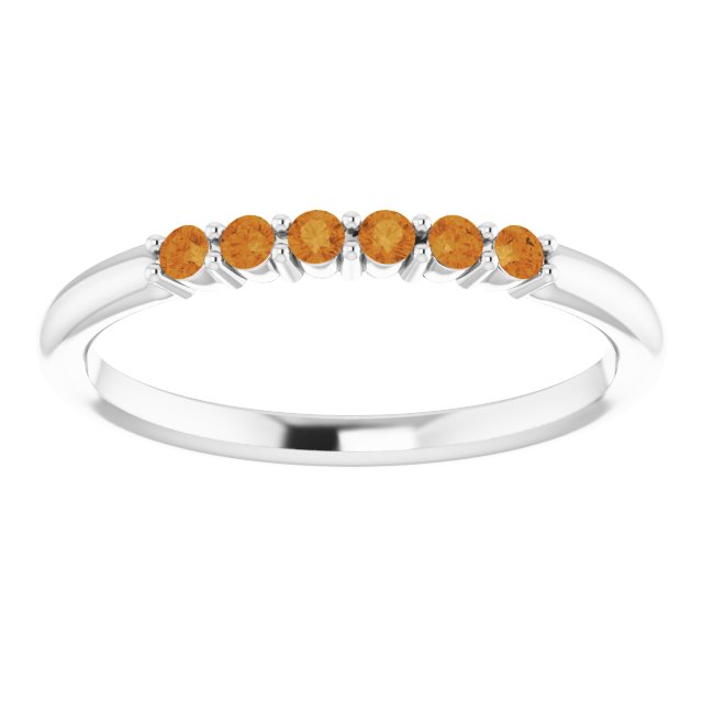 Round Natural Citrine Stackable Ring