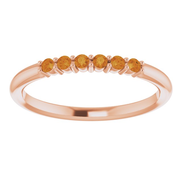 Round Natural Citrine Stackable Ring