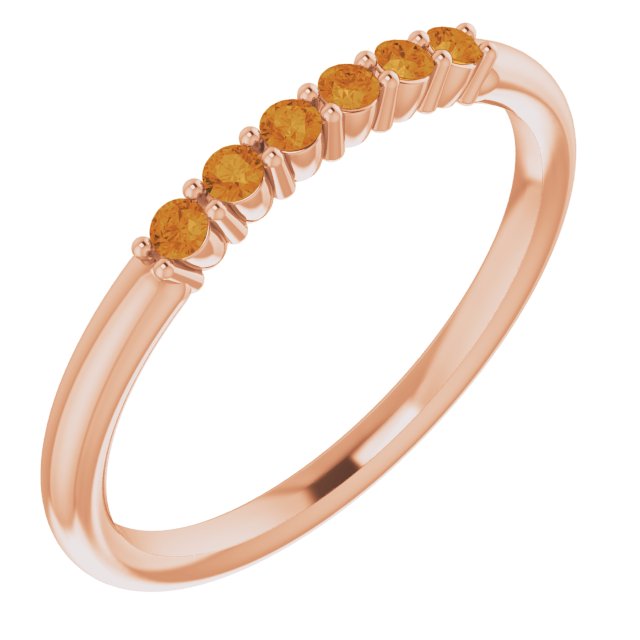 Round Natural Citrine Stackable Ring