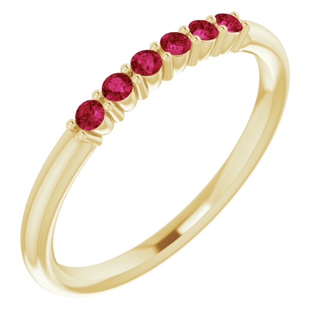 Round Natural Ruby Stackable Ring