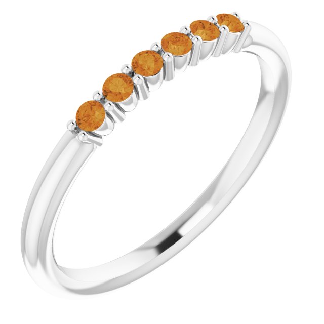 Round Natural Citrine Stackable Ring