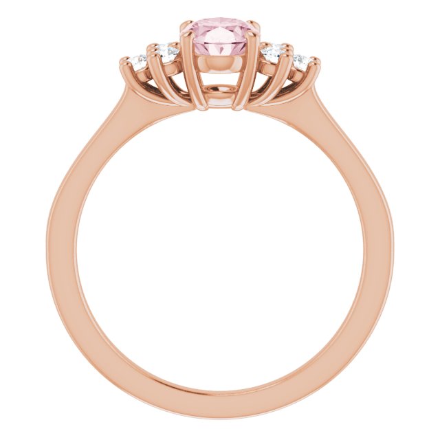 Oval Natural Pink Morganite & 1/5 CTW Natural Diamond Ring