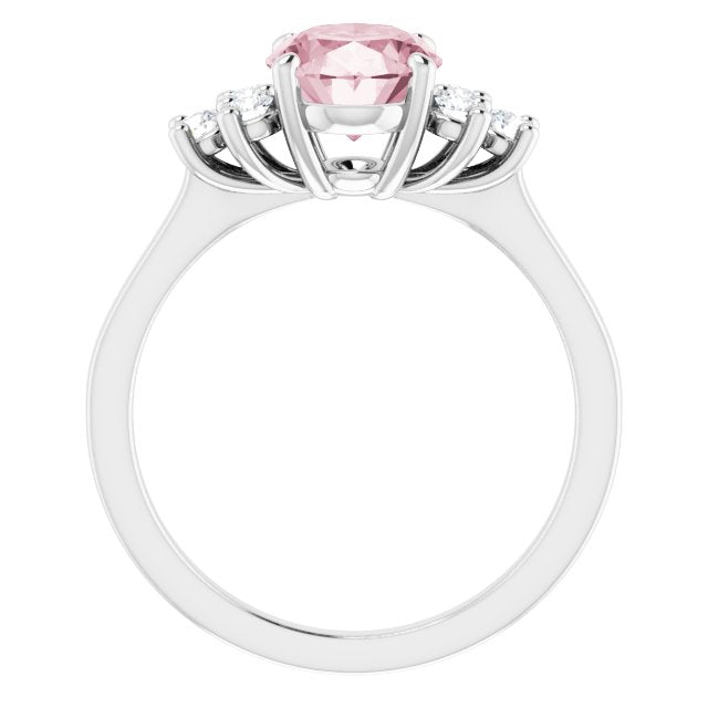 Oval Natural Pink Morganite & 1/5 CTW Natural Diamond Ring