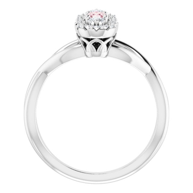 Natural Pink Morganite & 1/4 CTW Natural Diamond Ring