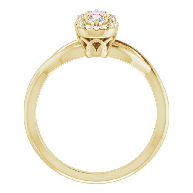 Natural Pink Morganite & 1/4 CTW Natural Diamond Ring