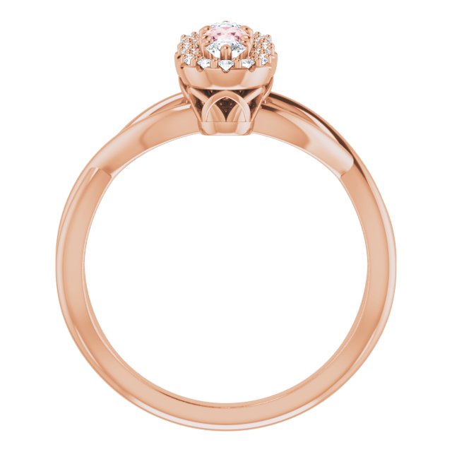 Natural Pink Morganite & 1/4 CTW Natural Diamond Ring