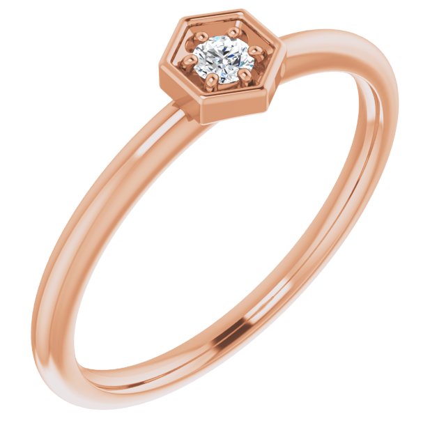 .06 CTW Diamond Hexagon Stackable Ring