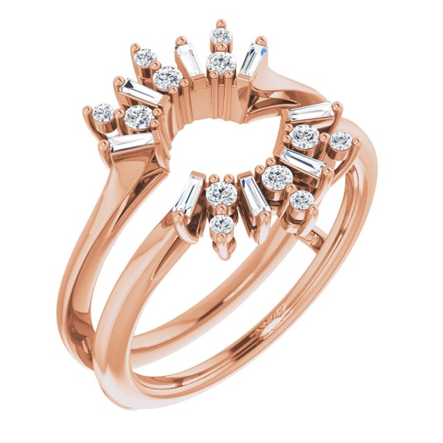 1/3 CTW Natural Diamond Art Deco Baguette Ring Guard
