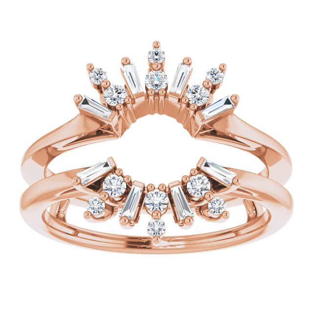 1/3 CTW Natural Diamond Art Deco Baguette Ring Guard