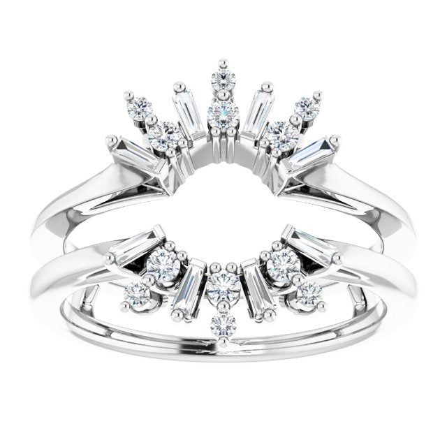 1/3 CTW Natural Diamond Art Deco Baguette Ring Guard
