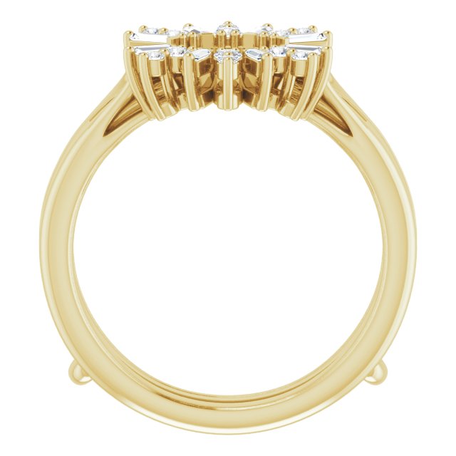 1/3 CTW Natural Diamond Art Deco Baguette Ring Guard