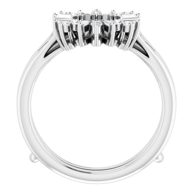1/3 CTW Natural Diamond Art Deco Baguette Ring Guard