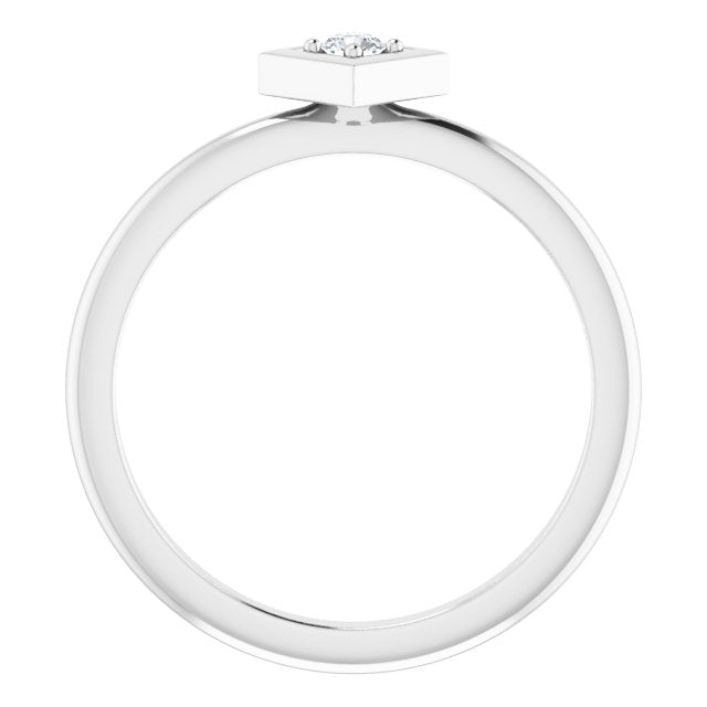 .06 CTW Diamond Stackable Geometric Ring