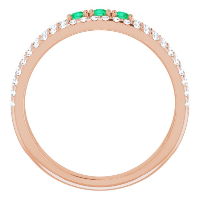 Round Natural Emerald & 1/4 CTW Natural Diamond Ring