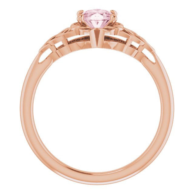 Oval Natural Pink Morganite Celtic-Inspired Ring