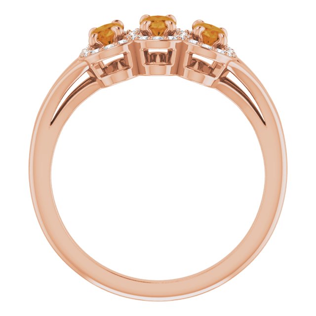 Oval Natural Citrine & 1/6 CTW Natural Diamond Ring