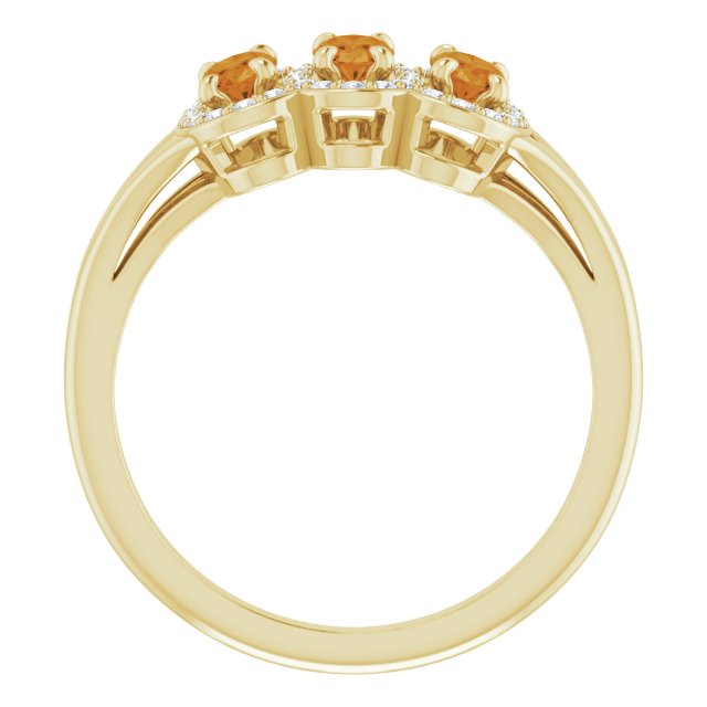 Oval Natural Citrine & 1/6 CTW Natural Diamond Ring