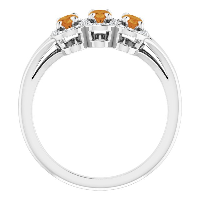 Oval Natural Citrine & 1/6 CTW Natural Diamond Ring