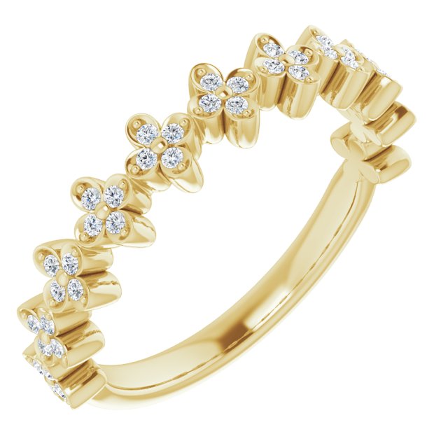 1/6 CTW Diamond Stackable Clover Ring