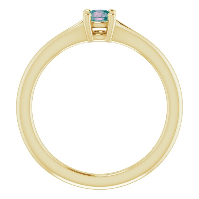 Round Lab-Grown Alexandrite Youth Solitaire Ring