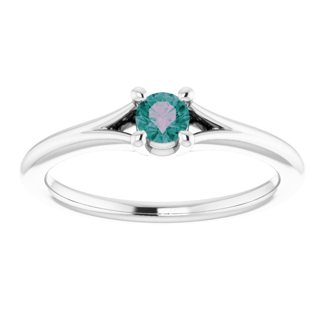 Round Lab-Grown Alexandrite Youth Solitaire Ring