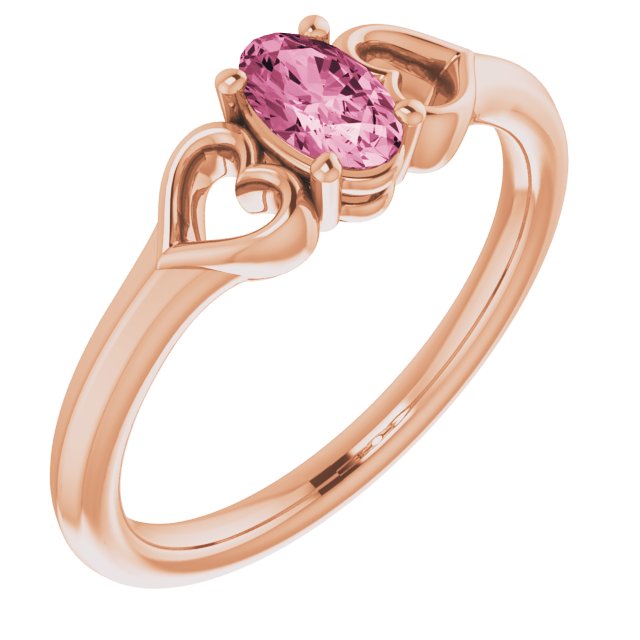 Natural Pink Tourmaline Youth Heart Ring