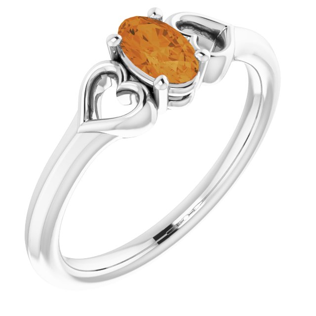 Natural Citrine Youth Heart Ring