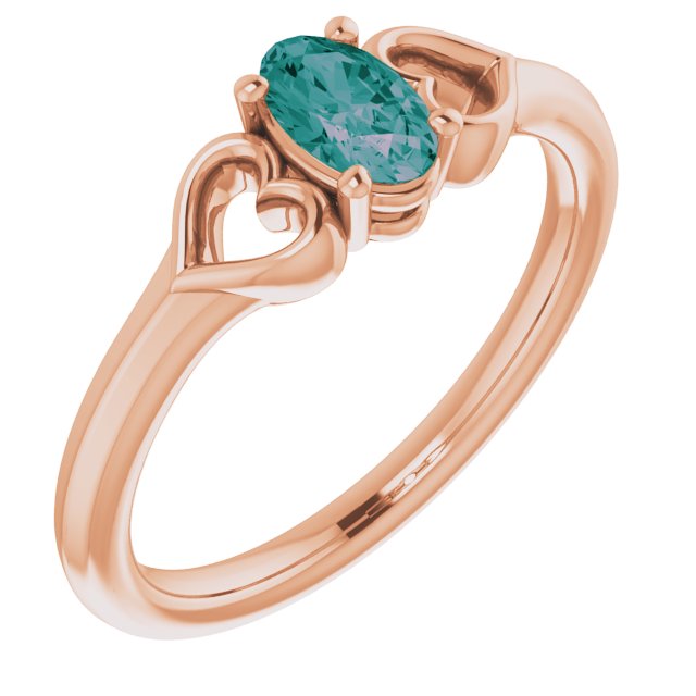 Lab-Grown Alexandrite Youth Heart Ring